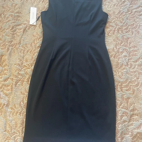 Calvin Klein Black Asymmetrical Ruched Sheath Dress - Picture 3 of 4